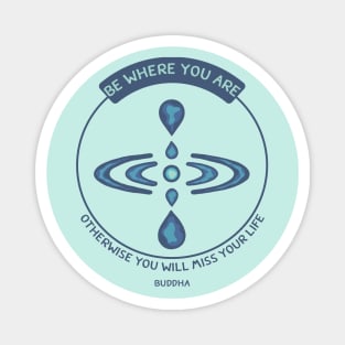 Mindfulness Symbol and Buddha Quote Magnet